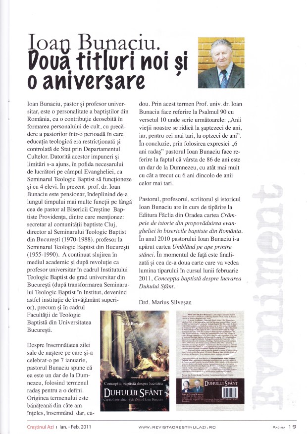 Marius Silvesan. Ioan Bunaciu