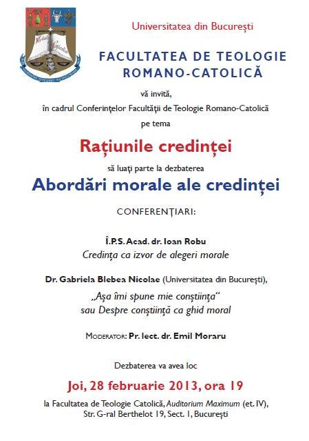 Dezbaterea Abordari morale ale credintei