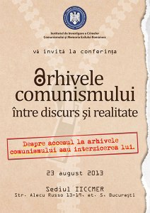 Afiș Conferință Arhivele Comunismului 2013