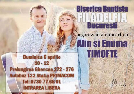 Afis Alin și Emima Timofte la BCB Filadelfia București