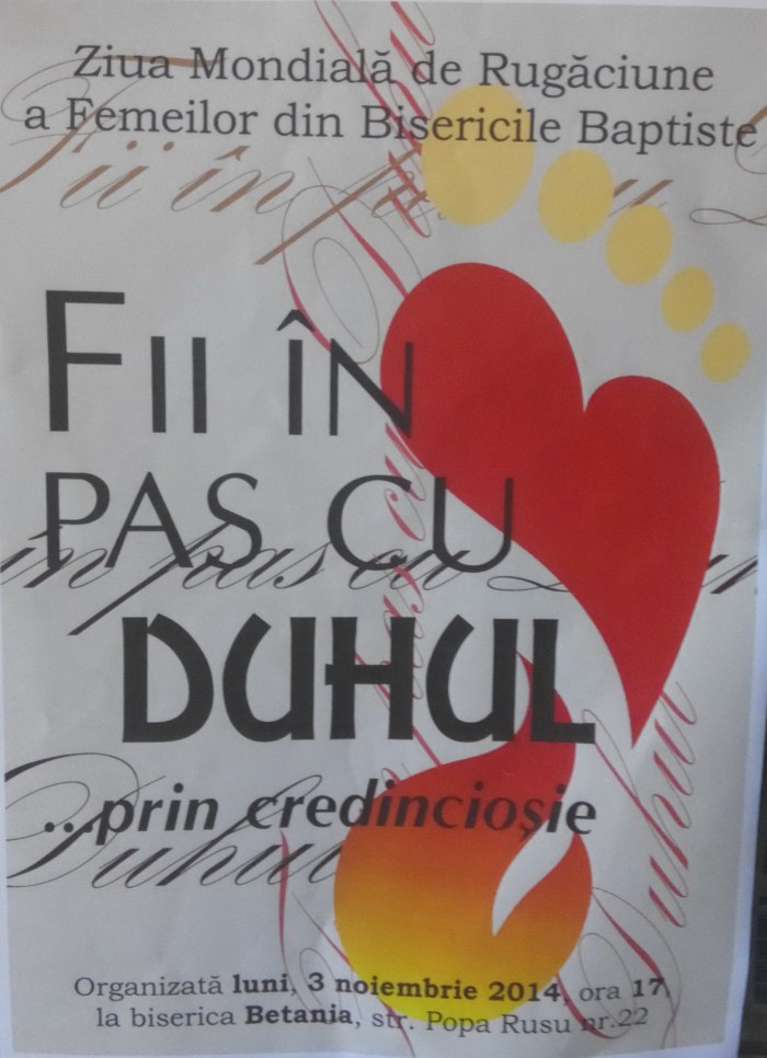 Ziua modială de rugăciune a femeilor baptiste - Bucuresti, octb. 2014