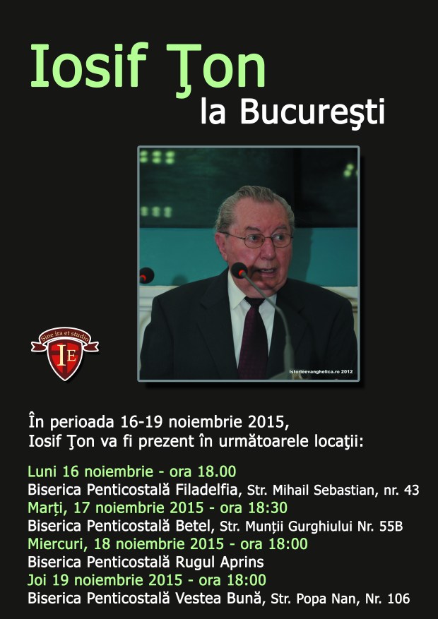 Afis Iosif Țon la București - nov 2015