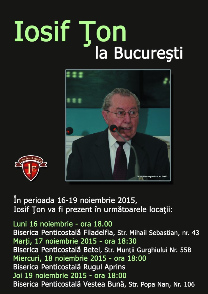 Afis Iosif Țon la București - nov 2015