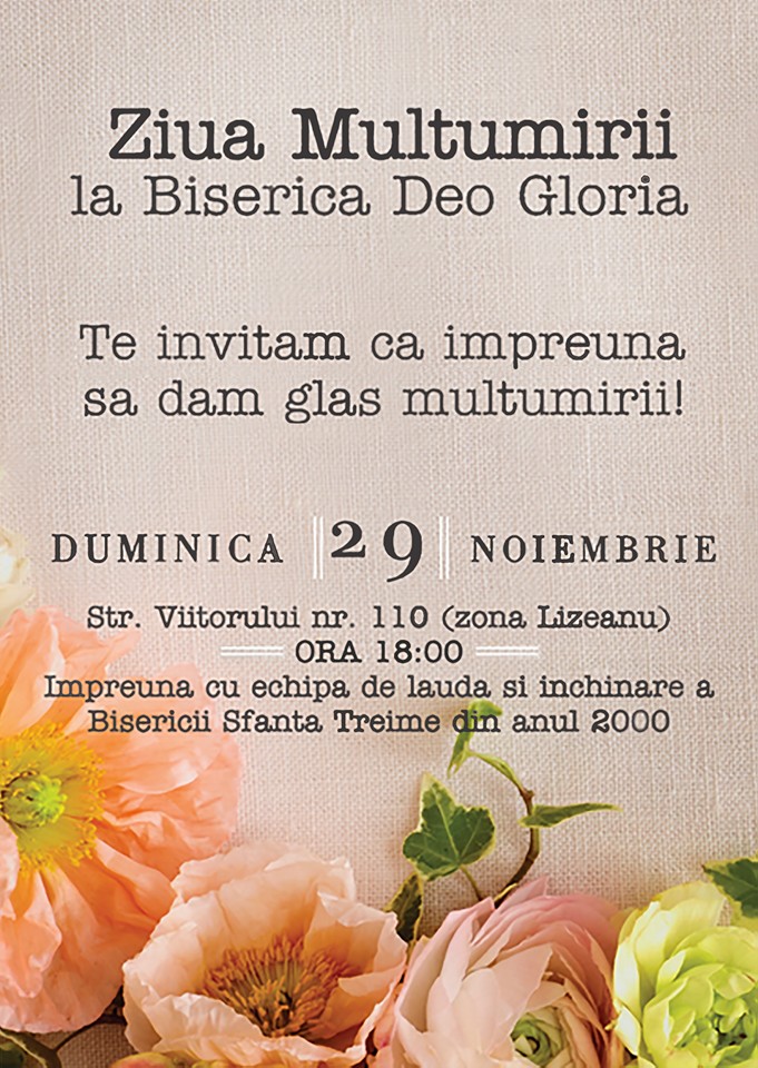 Ziua multumirii la Biserioca Deo Gloria