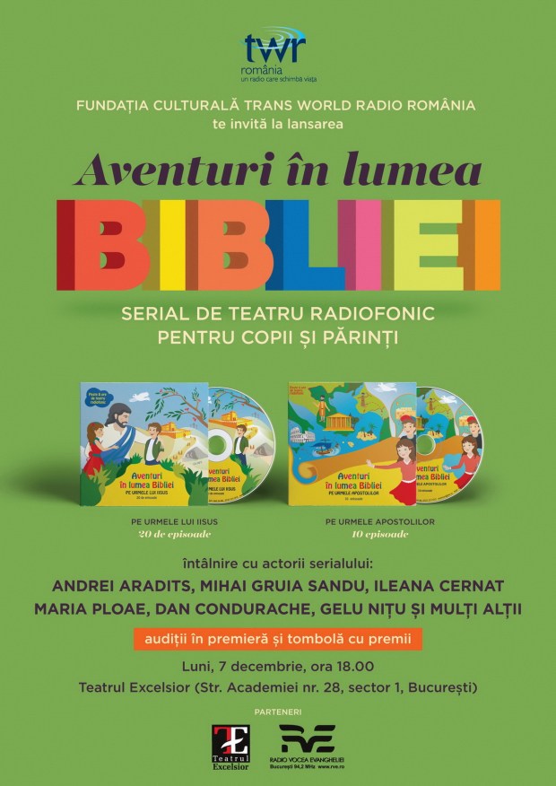 Afis lansare CD Aventuri în lumea Bibliei
